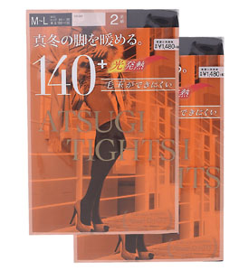 厚木ATSUGI140D 110D远红外线光发热保暖连裤袜,两双售