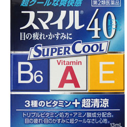 LION 狮王SMILE 40EX 滴眼液SUPER COOL清凉度7 抗疲劳去红血丝​